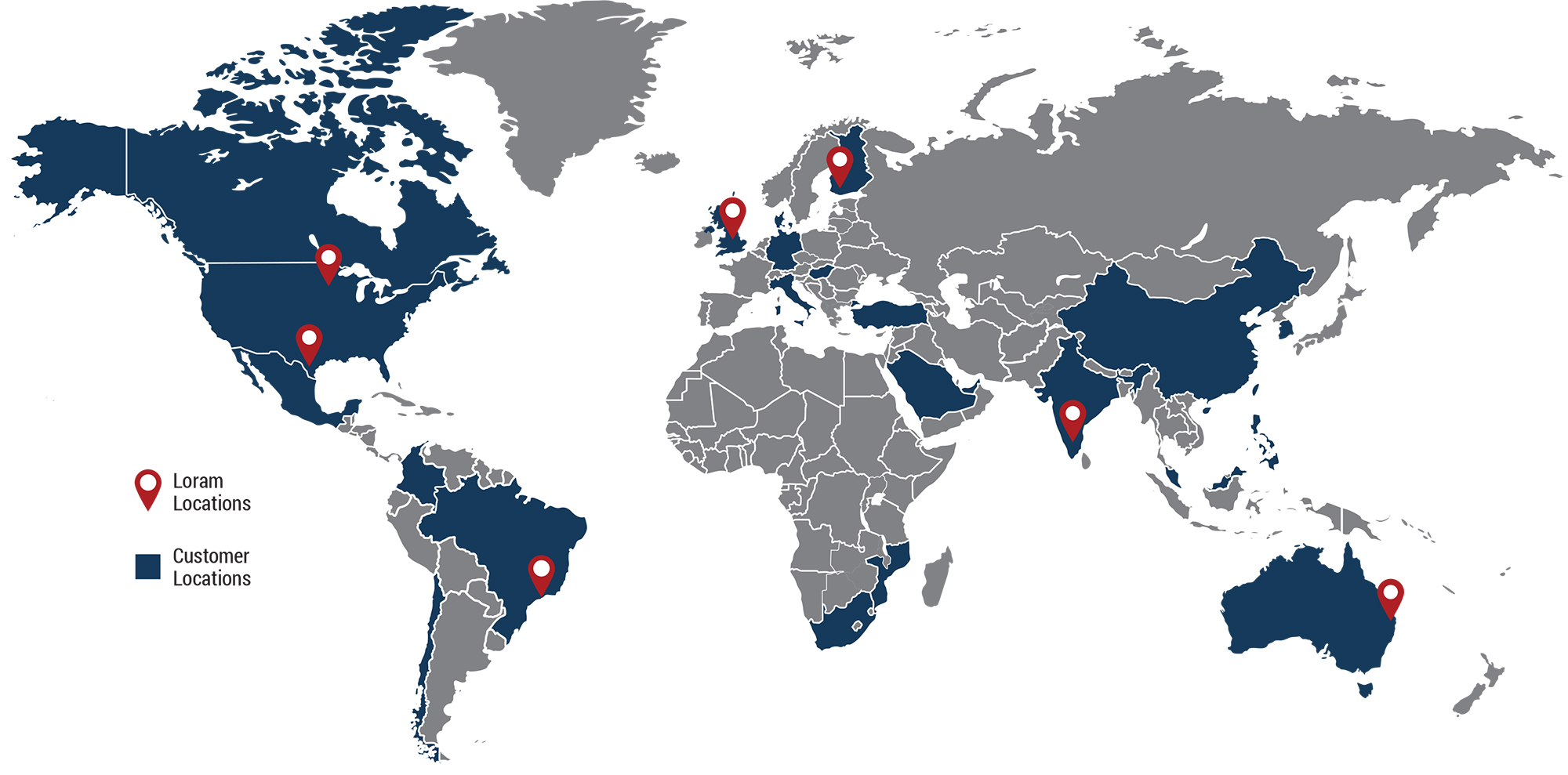 Loram Global customers map