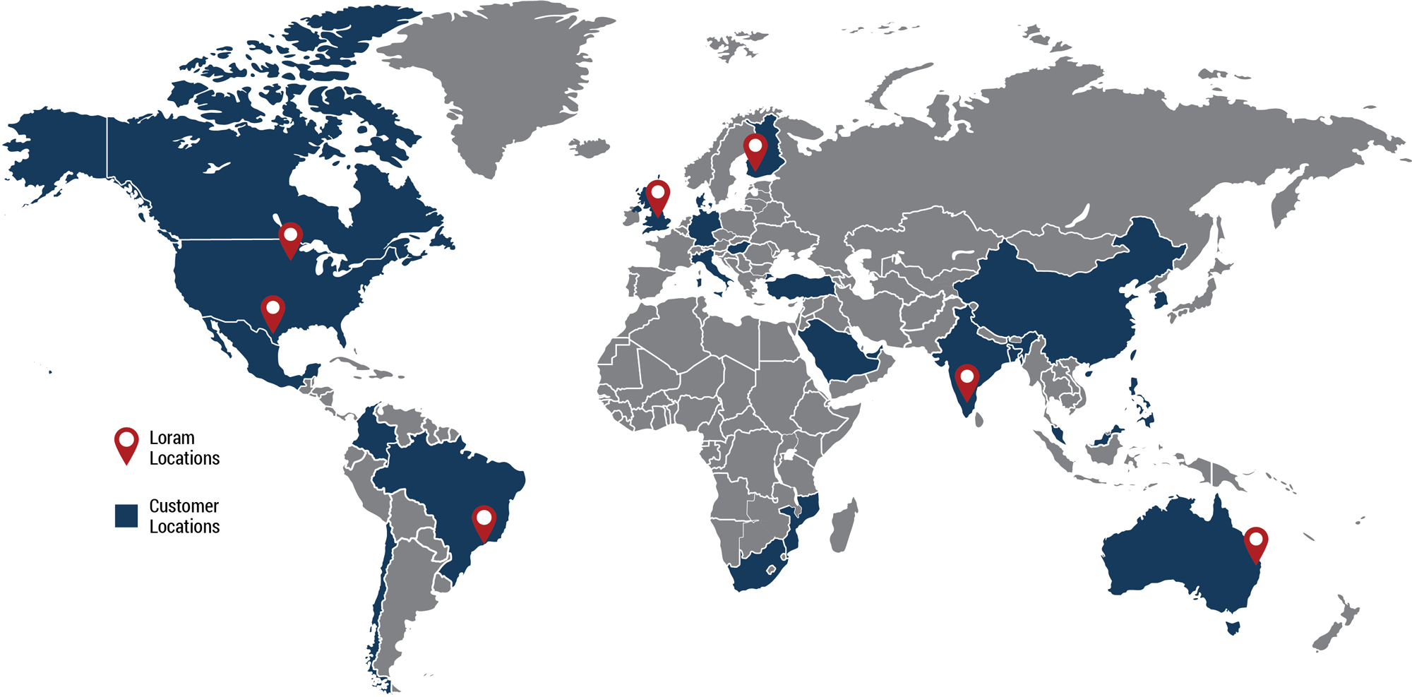 Map of Loram locations worldwide